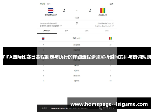 FIFA国际比赛日赛程制定与执行的详细流程步骤解析时间安排与协调规则 FIFA国际比赛日赛程制定与执行的详细流程步骤解析时间安排与协调规则
