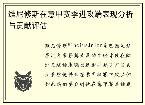 维尼修斯在意甲赛季进攻端表现分析与贡献评估 维尼修斯在意甲赛季进攻端表现分析与贡献评估